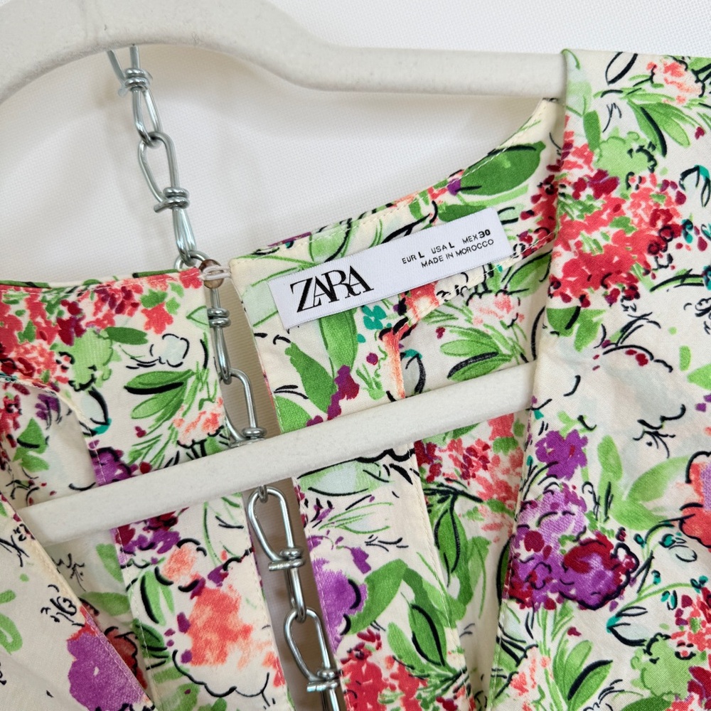 Zara maxi floral dress size L - Picture 5 of 10